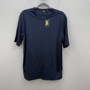 Murano Liquid Luxury Navy Blue 100% Cotton Short Sleeve T Shirt Mens Large NEW